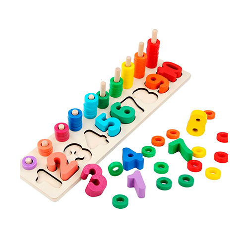 Tablero Montessori de números de madera